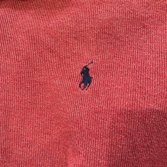 Polo by Ralph Lauren Men’s XL‎ Muted Red 100% Cotton Quarter Zip Pullover - Picture 5 of 11